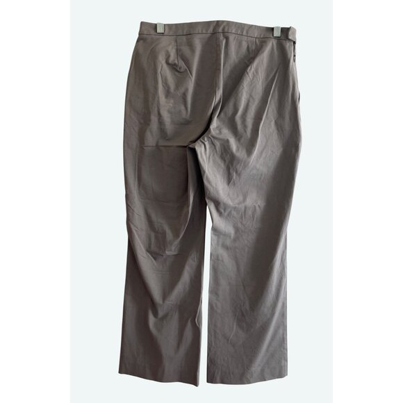 Eileen Fisher Organic Cotton Blend Gray Cropped Chino Pant Trouser Side Zip 8 - Picture 7 of 10